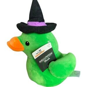 Way To Celebrate Halloween Witch Duck Plush 7" Green